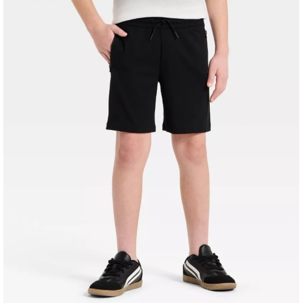 Boys' Textured Knit Pull-On Shorts Black XL
